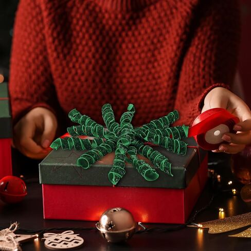 12 Pcs Glitter Velvet Bows for Gift Wrapping 6 Inch Sage Curly Burst Velvet Ribbon Bows Self Adhesive Gift Bow for Presents DIY Crafts Christmas Bridal Shower Wedding Party Favors Decorations in Saudi Arabia