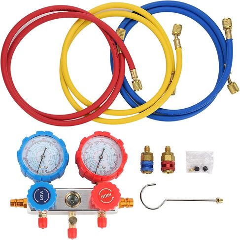 مجموعة قياس متعددة HVAC 0 500 PSI - أداة تشخيص وشحن مبرد تكييف الهواء لـ R134A R12 R22 R410A in Saudi Arabia