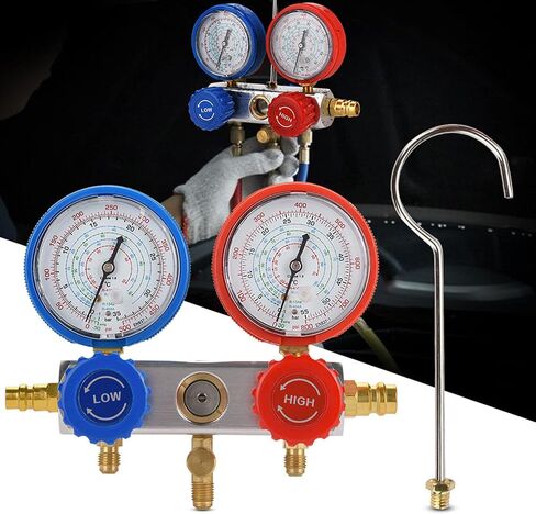 مجموعة قياس متعددة HVAC 0 500 PSI - أداة تشخيص وشحن مبرد تكييف الهواء لـ R134A R12 R22 R410A in Saudi Arabia