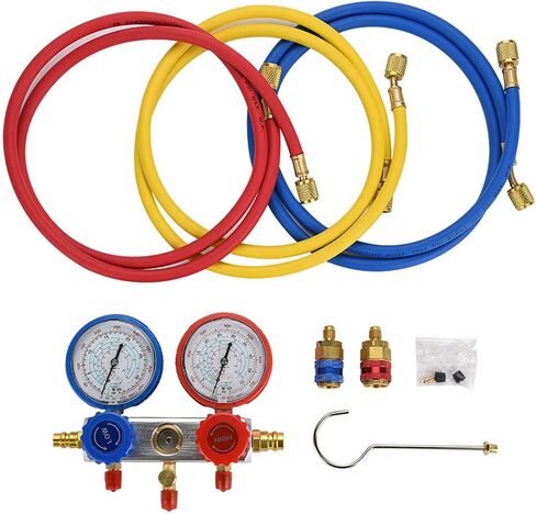 مجموعة قياس متعددة HVAC 0 500 PSI - أداة تشخيص وشحن مبرد تكييف الهواء لـ R134A R12 R22 R410A in Saudi Arabia