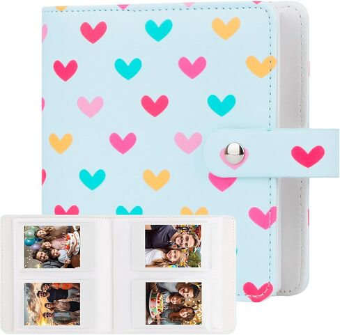 112 Pockets Photo Album for Fujifilm Instax Mini Camera, Small Album for Polaroid 2x3 Films, Leather Cover, 2x3 Photo Album for Instax Mini 12 11 9 40 90 8 7 Evo LiPlay Instant Camera (Blue) in Saudi Arabia