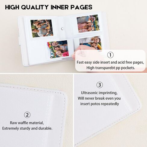 112 Pockets Photo Album for Fujifilm Instax Mini Camera, Small Album for Polaroid 2x3 Films, Leather Cover, 2x3 Photo Album for Instax Mini 12 11 9 40 90 8 7 Evo LiPlay Instant Camera (Blue) in Saudi Arabia