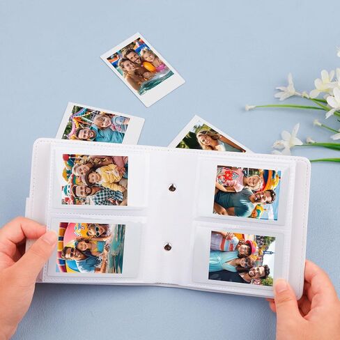 112 Pockets Photo Album for Fujifilm Instax Mini Camera, Small Album for Polaroid 2x3 Films, Leather Cover, 2x3 Photo Album for Instax Mini 12 11 9 40 90 8 7 Evo LiPlay Instant Camera (Blue) in Saudi Arabia