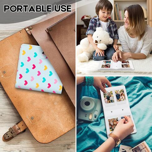 112 Pockets Photo Album for Fujifilm Instax Mini Camera, Small Album for Polaroid 2x3 Films, Leather Cover, 2x3 Photo Album for Instax Mini 12 11 9 40 90 8 7 Evo LiPlay Instant Camera (Blue) in Saudi Arabia