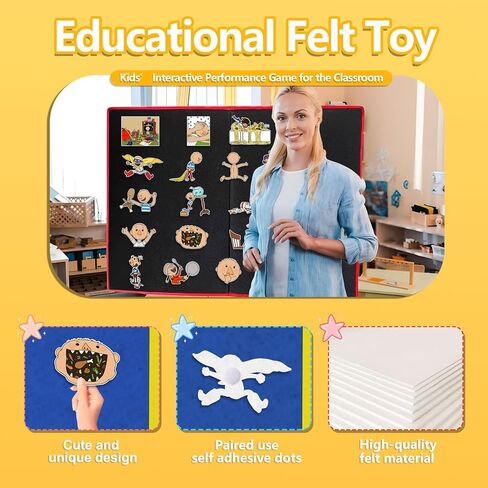 مجموعة اللعب التفاعلية للتعلم المبكر بدون لوحة ديفيد من الفلانيل قصص ما قبل المدرسة رواية القصص ألعاب تفاعلية ألعاب تعلم رياض الأطفال in Kuwait