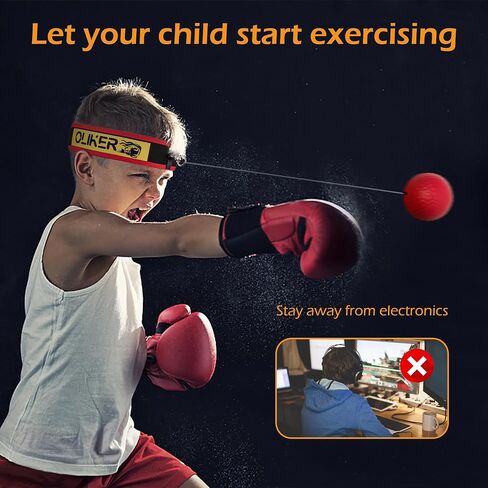Boxing Reflex Ball for Adults, 4 Levels Boxing Ball with 2 Headbands, 1 Pair Gloves and 1 Goggles, Perfect for Reaction, Agility, Punching Speed, Fight Skill and Hand Eye Coordination Training in Kuwait