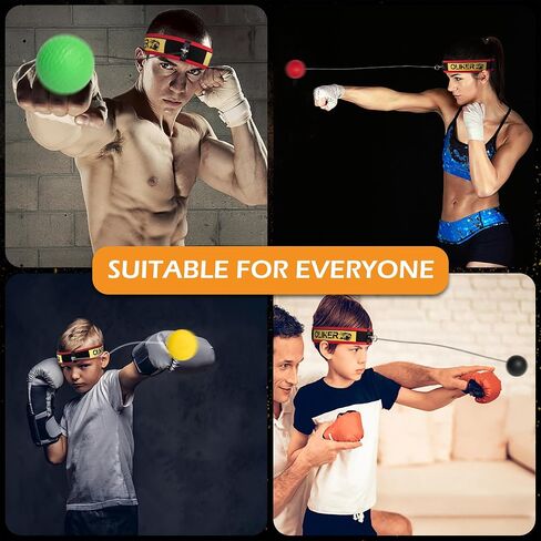 Boxing Reflex Ball for Adults, 4 Levels Boxing Ball with 2 Headbands, 1 Pair Gloves and 1 Goggles, Perfect for Reaction, Agility, Punching Speed, Fight Skill and Hand Eye Coordination Training in Kuwait