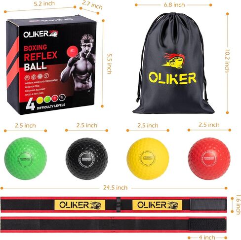 Boxing Reflex Ball for Adults, 4 Levels Boxing Ball with 2 Headbands, 1 Pair Gloves and 1 Goggles, Perfect for Reaction, Agility, Punching Speed, Fight Skill and Hand Eye Coordination Training in Kuwait