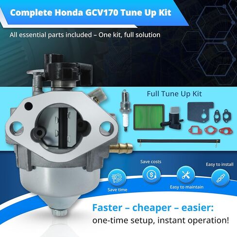 GCV170 المكربن ​​16100-Z9L-811 لهوندا جزازة العشب HRN216 GCV170LA G5B G5BR S3B المحرك، gcv 170 طقم استبدال المكربن ​​مع فلتر الهواء، قابس الإشعال، خط الوقود، الحشيات، صمام الإغلاق in Kuwait