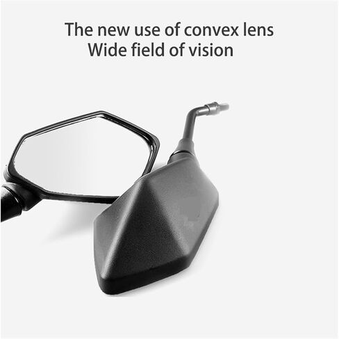 2 قطعة/زوج العالمي 8 مللي متر 10 مللي متر دراجة نارية مرآة سكوتر E-الدراجة مرايا الرؤية الخلفية الكهربائية الجانب الخلفي مرآة محدبة (10 مللي متر) in Kuwait