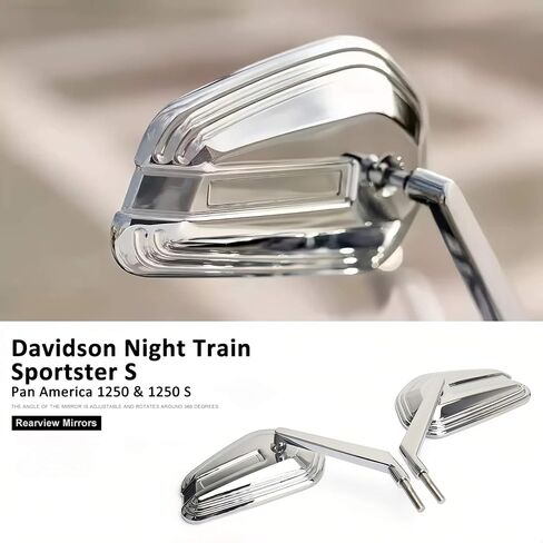 Side Mirrors For Davidson Night Train, Pan America 1250, 1250S, and Sportster S 2021-2025 Motorcycles (Silver) in Saudi Arabia