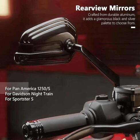 Side Mirrors For Davidson Night Train, Pan America 1250, 1250S, and Sportster S 2021-2025 Motorcycles (Silver) in Saudi Arabia