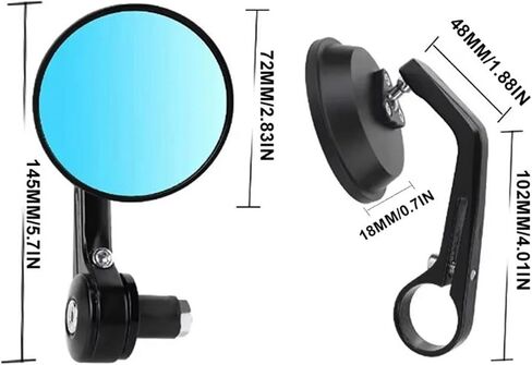Motorcycle Handlebar Rearview Mirror Handlebar Extended Rear View Mirror Small Blind Spot Wide View Turning(White Glass) in Saudi Arabia