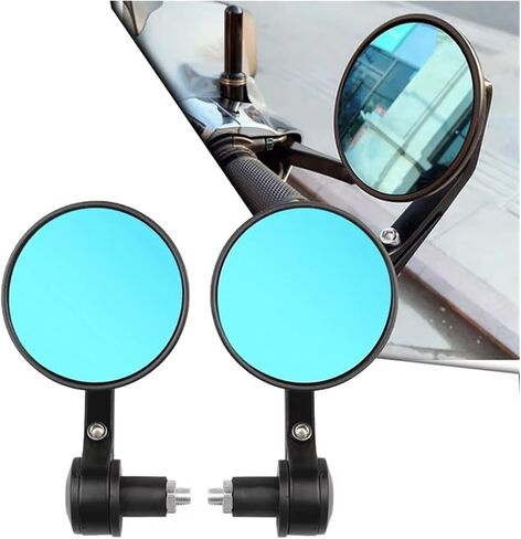 Motorcycle Handlebar Rearview Mirror Handlebar Extended Rear View Mirror Small Blind Spot Wide View Turning(White Glass) in Saudi Arabia
