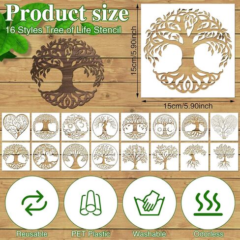 24 قطعة استنسل للرسم، استنسل طلاء هندسي قابل لإعادة الاستخدام، استنسل طبقات تجريدية للرسم على القماش الخشبي والأثاث وديكور الأرضيات DIY in Kuwait