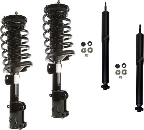 DTA 70178 Full Set 2 Front Complete Strut Assemblies With Springs and Mounts + 2 Rear Shocks Compatible with Ford Mustang 2011-2014 Excludes 19" Wheel in Saudi Arabia