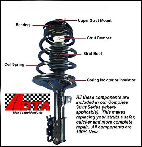 DTA 70178 Full Set 2 Front Complete Strut Assemblies With Springs and Mounts + 2 Rear Shocks Compatible with Ford Mustang 2011-2014 Excludes 19" Wheel in Saudi Arabia