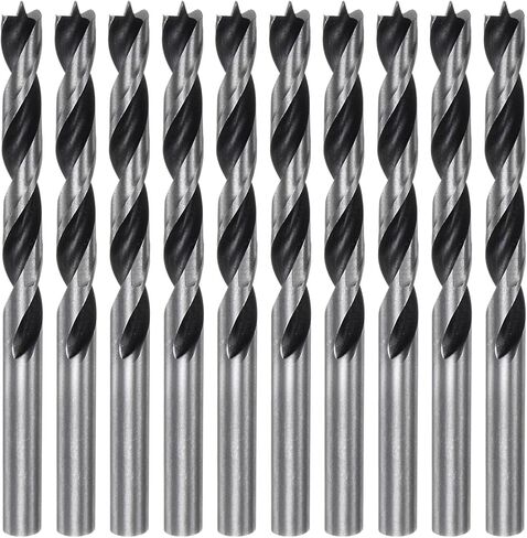HARFINGTON 5pcs Brad Point Drill Bits 8mm (5/16") Dia Straight Round Shank Metric Brad Point Spiral Twist Drill Bits for Softwood Hardwood Plywood Plastic Rubber, Silver Tone in Saudi Arabia