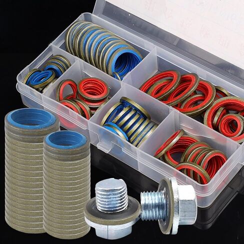 80pcs Car Oil Drain Plug Gasket Kit M6-M20 Rubber Metal Seal O-Ring Bonded Washer Engine Repair Tools in Saudi Arabia