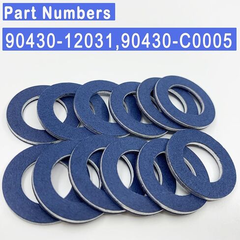 12 Pack 90430-12031 Oil Drain Plug Gasket Compatible with Toyota Highlander Corolla 4Runner Tacoma Camry Tundra Avalon Scion Aluminum in Saudi Arabia