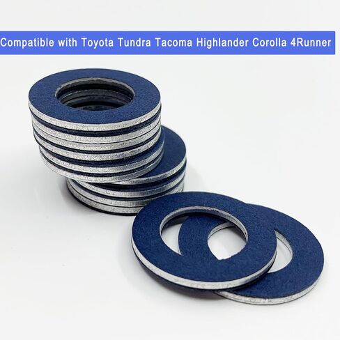 12 Pack 90430-12031 Oil Drain Plug Gasket Compatible with Toyota Highlander Corolla 4Runner Tacoma Camry Tundra Avalon Scion Aluminum in Saudi Arabia