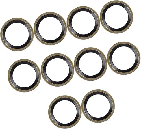 10pcs M12 Bronze Tone Car Engine Oil Drain Crush Flat Bonded Washer Gaskets Auto Replacement Parts in Saudi Arabia
