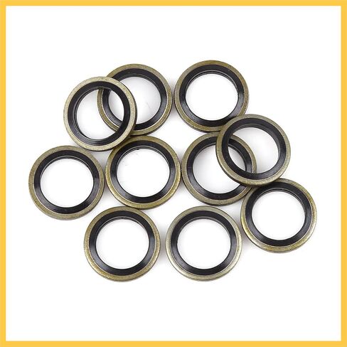10pcs M12 Bronze Tone Car Engine Oil Drain Crush Flat Bonded Washer Gaskets Auto Replacement Parts in Saudi Arabia