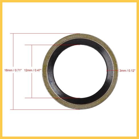 10pcs M12 Bronze Tone Car Engine Oil Drain Crush Flat Bonded Washer Gaskets Auto Replacement Parts in Saudi Arabia