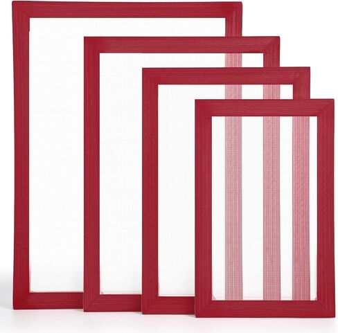 Otoolling 4 Pcs 4 Size Aluminum Silk Screen Printing Frame with 110 White Mesh Screen Printed Frame for Handicraft Beginner, 9 x 5.1 Inch, 10.6 x 6.7 Inch, 12.2 x 8.2 Inches, 14 x 10 Inches in Saudi Arabia