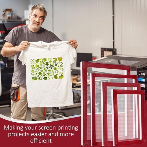 Otoolling 4 Pcs 4 Size Aluminum Silk Screen Printing Frame with 110 White Mesh Screen Printed Frame for Handicraft Beginner, 9 x 5.1 Inch, 10.6 x 6.7 Inch, 12.2 x 8.2 Inches, 14 x 10 Inches in Saudi Arabia
