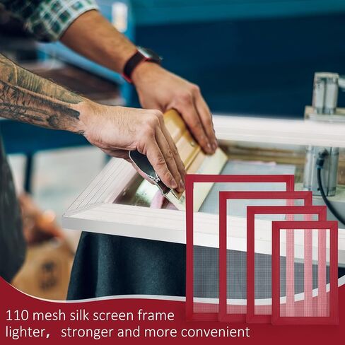 Otoolling 4 Pcs 4 Size Aluminum Silk Screen Printing Frame with 110 White Mesh Screen Printed Frame for Handicraft Beginner, 9 x 5.1 Inch, 10.6 x 6.7 Inch, 12.2 x 8.2 Inches, 14 x 10 Inches in Saudi Arabia