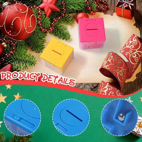 2 Pcs Money Box for Cash Gift Stocking Stuffers Plastic Cash Money Maze Puzzle Box for Adults Christmas Birthday Party Favors (Red, Blue) in Saudi Arabia