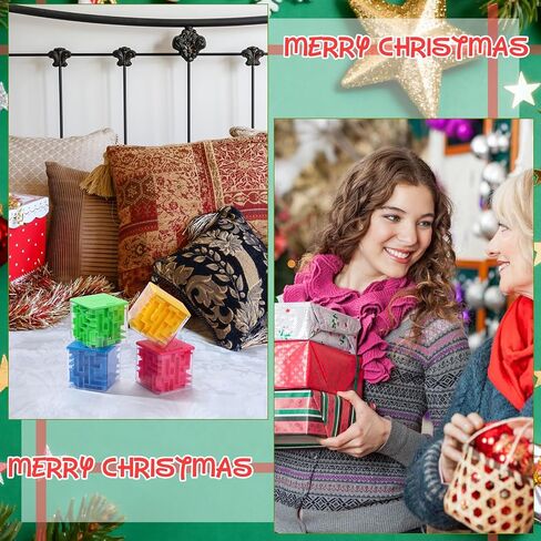 2 Pcs Money Box for Cash Gift Stocking Stuffers Plastic Cash Money Maze Puzzle Box for Adults Christmas Birthday Party Favors (Red, Blue) in Saudi Arabia