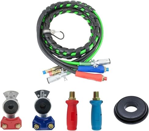 Mytee Products 18 Ft 3-in-One ABS Air Lines with Aluminum Emergency & Service Gladhands, Poly Extensions & OEM 10028 Rubber Seal in Saudi Arabia