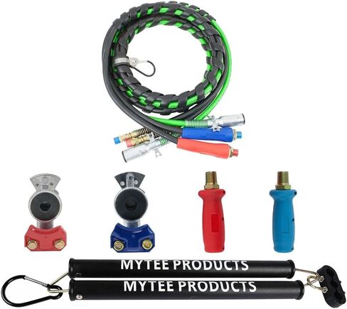 Mytee Products 15 Ft 3-in-One ABS Air Lines with Aluminum Emergency & Service Gladhands, Poly Extensions & Double Spring Tender Kit in Saudi Arabia