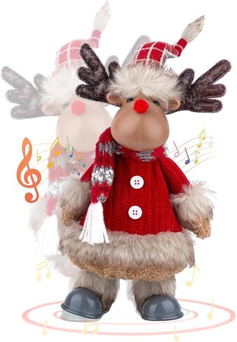 Electric Reindeer with Singing, Dancing, Christmas Animatronics Musical Reindeer, Christmas Plush Doll, Xmas Gift & Indoor Festive Decoration in Saudi Arabia