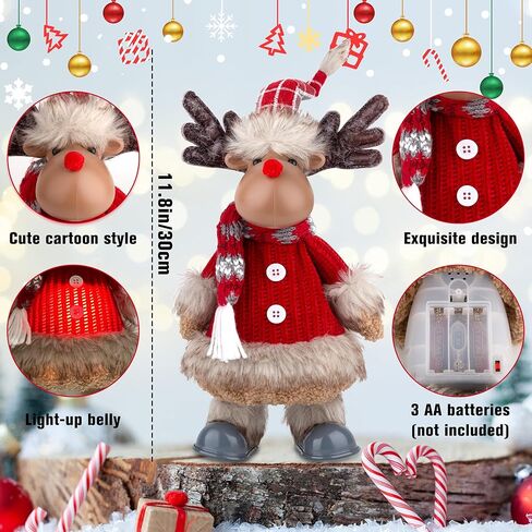 Electric Reindeer with Singing, Dancing, Christmas Animatronics Musical Reindeer, Christmas Plush Doll, Xmas Gift & Indoor Festive Decoration in Saudi Arabia