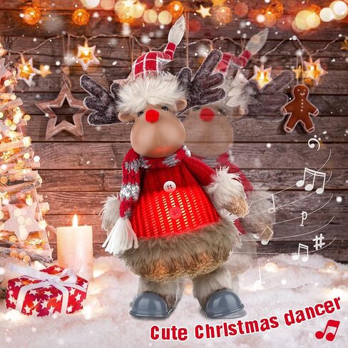 Electric Reindeer with Singing, Dancing, Christmas Animatronics Musical Reindeer, Christmas Plush Doll, Xmas Gift & Indoor Festive Decoration in Saudi Arabia
