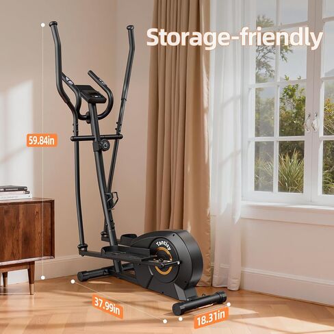 Elliptical Exercise Machine for Apartments and Homes,8 Levels of Magnetic Resistance,15.5-inch Stride Elliptical Machine, and Supports Users up to 400 pounds Elliptical Training Machines; in Saudi Arabia