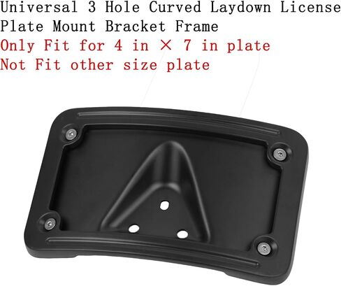 3148 Curved Laydown License Plate Mount with Frame for Harley 3 Hole Mount, Rear License Plate Bracket (Black) in Saudi Arabia