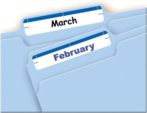 طباعة أو كتابة ملصقات مجلدات الملفات [مجموعة من 3] اللون: أبيض / أزرق داكن in Kuwait