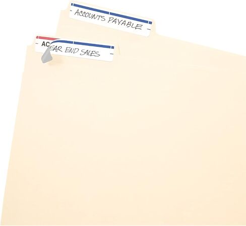 طباعة أو كتابة ملصقات مجلدات الملفات [مجموعة من 3] اللون: أبيض / أزرق داكن in Kuwait