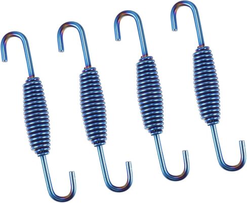 4 Pcs Motorcycles Universal Exhaust Pipe Spring 68mm 2.68" Stainless Steel Exhaust Pipe Spring Hook Modified Accessory Blue Item Replacement in Saudi Arabia