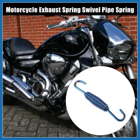 4 Pcs Motorcycles Universal Exhaust Pipe Spring 68mm 2.68" Stainless Steel Exhaust Pipe Spring Hook Modified Accessory Blue Item Replacement in Saudi Arabia