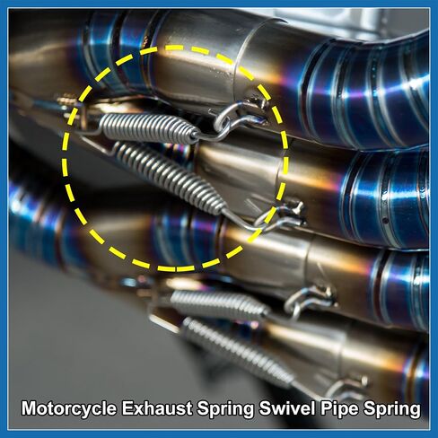 4 Pcs Motorcycles Universal Exhaust Pipe Spring 68mm 2.68" Stainless Steel Exhaust Pipe Spring Hook Modified Accessory Blue Item Replacement in Saudi Arabia