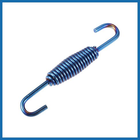 4 Pcs Motorcycles Universal Exhaust Pipe Spring 68mm 2.68" Stainless Steel Exhaust Pipe Spring Hook Modified Accessory Blue Item Replacement in Saudi Arabia