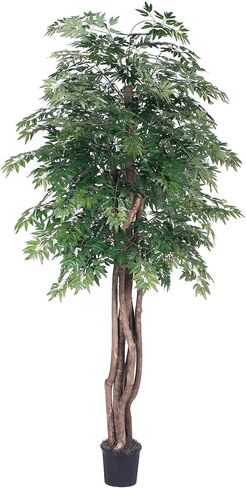 Vickerman 4' Indoor Artificial Ming Aralia Extra Full Bush, Brown Plastic Container. in Kuwait