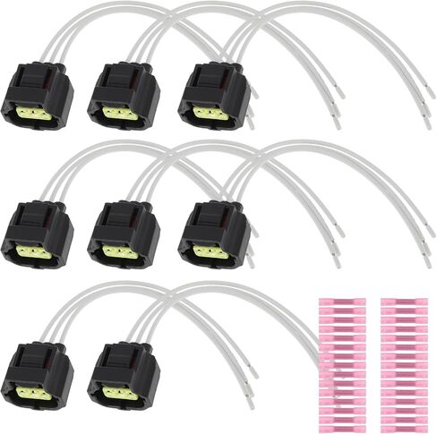 8 Pcs Ignition Coil Connector Plug Harness for RAM for JEEP Ignition Coilpack Female Connector Plug Harness Pigtail W/terminals for DODGE for CHRYSLER No.5019952AA in Saudi Arabia