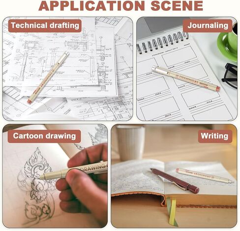 MECCANIXITY 01 Fineliner Ink Pens, 3Pcs 0.25mm Brown Micro Pens with Waterproof Archival Ink for Watercolor Sketching Cartoon Technical Drawing in Kuwait