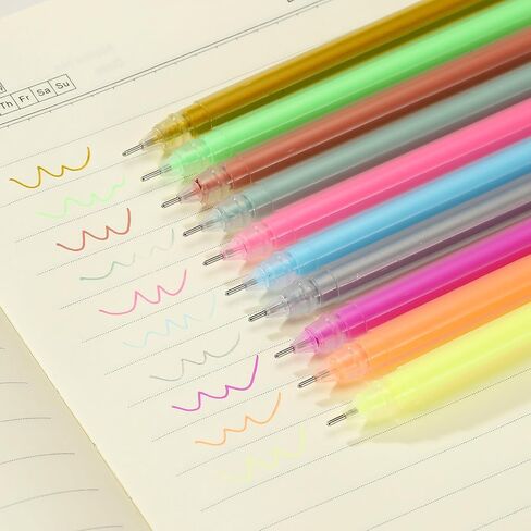 PATIKIL 12 Pcs Colored Gel Pens, 0.5mm Fine Point Pastel Gel Pens High Light Ink for DIY Projects Painting Journaling Notebook Black Paper Drawing, 15cm Length Gold Ink in Saudi Arabia